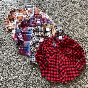 Baby boys flannel shirts. Sz 6-12 mo & 12-18 mo